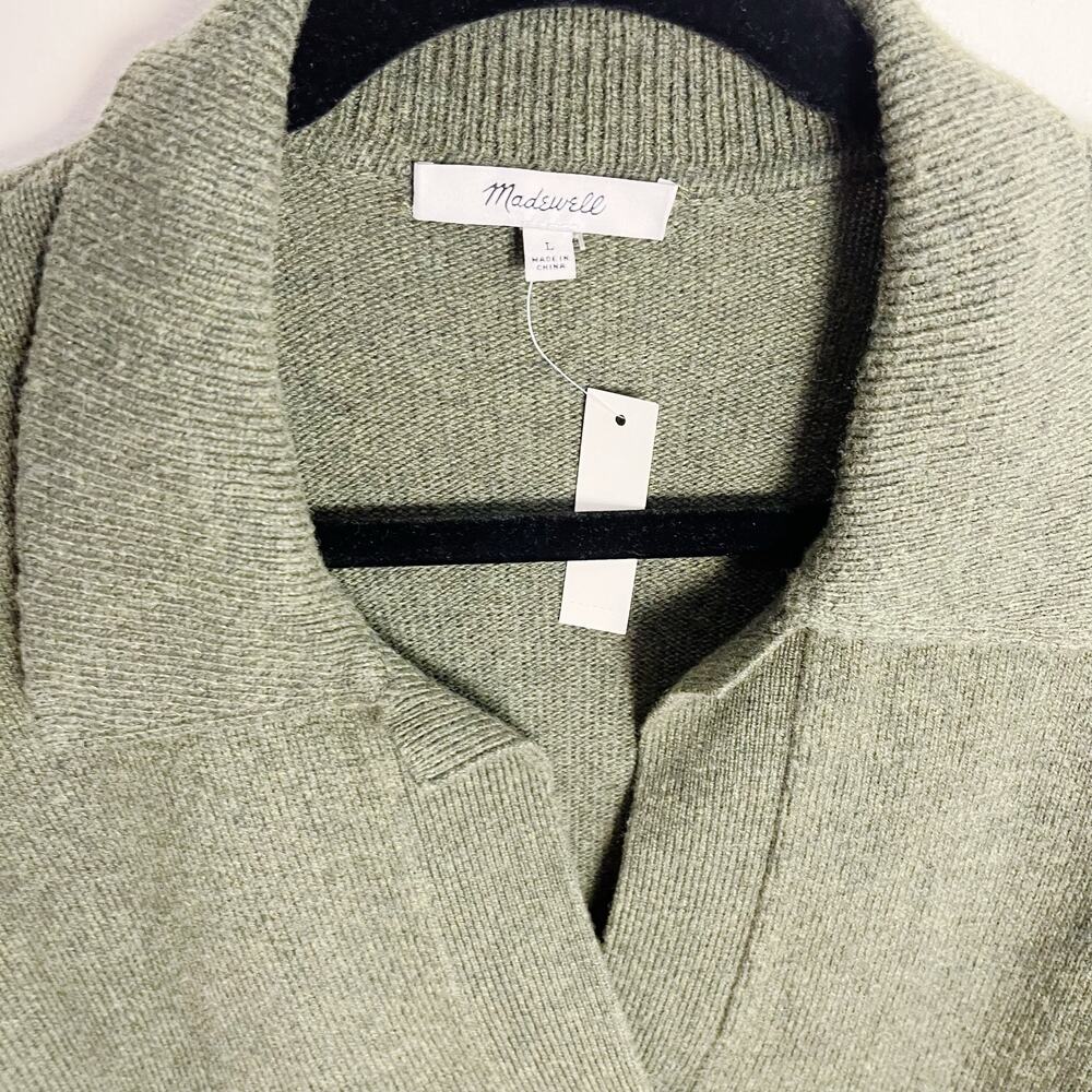 Madewell Olive Long Sleeve Dress - Picture 9 of 9
